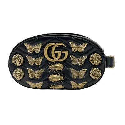 Gucci Marmont Black Leather Clutch Bag ()