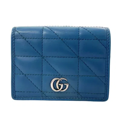 Gucci Marmont Blue Leather Wallet  ()