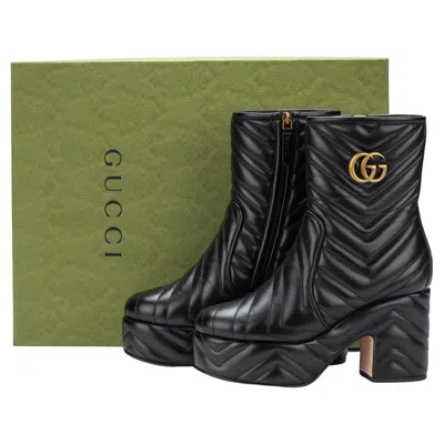 Pre-owned Gucci Marmont Boots Black Bnib