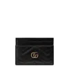 Gucci Gg Marmont Quilted Leather Card Holder In Black