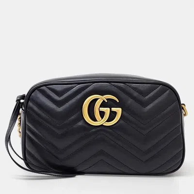 Pre-owned Gucci Marmont Crossbody Bag In Black