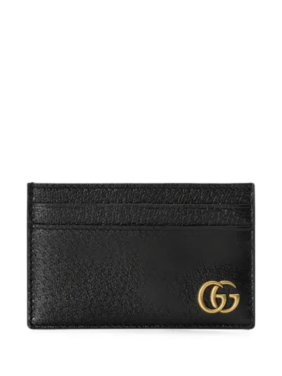 Gucci Marmont Double G Card Case In Black