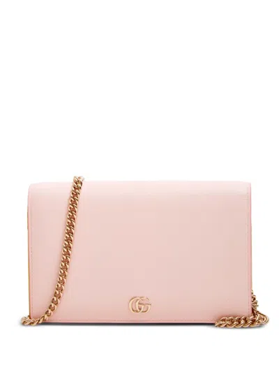 Gucci Marmont Double G Cross Body Bag In Pink