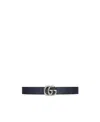 Gucci Marmont Double G Reversible Belt In Black