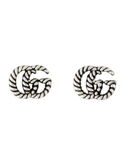 Pre-owned Gucci Marmont Gg Stud Earrings In Multi