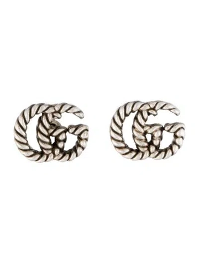 Pre-owned Gucci Marmont Gg Stud Earrings In Multicolor