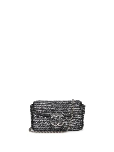 Gucci Marmont Lame Black-silver Bag