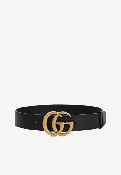 Gucci Marmont Leather Belt In Black