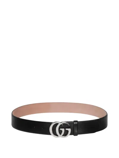 Gucci Marmont Leather Belt In Black