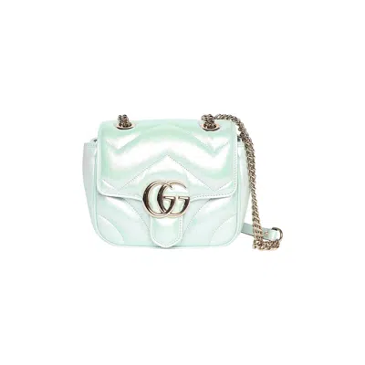 Pre-owned Gucci Marmont Mini Shoulder Bag 'iridescent Salvy Green'