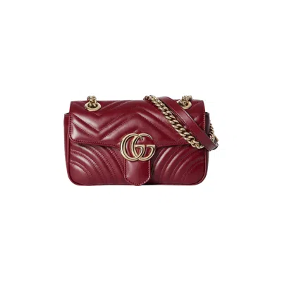 Pre-owned Gucci Marmont Mini Shoulder Bag 'rosso Ancora' | Red | Women's Size Onesize