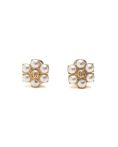 Gucci Marmont Pearl Clip-on D Earrings In White