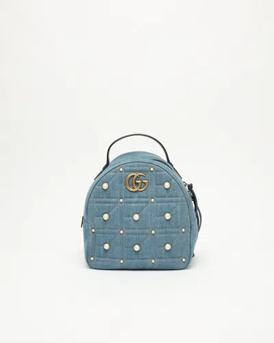 Gucci Marmont Pearl Studded Backpack