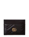 Gucci Gg Marmont Quilted Leather Card Holder In Black
