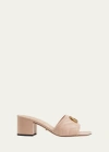 Gucci Marmont Quilted Medallion Mule Sandals In Skin Rose