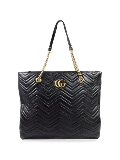 Pre-owned Gucci Marmont Quilted Tote Bag In Black