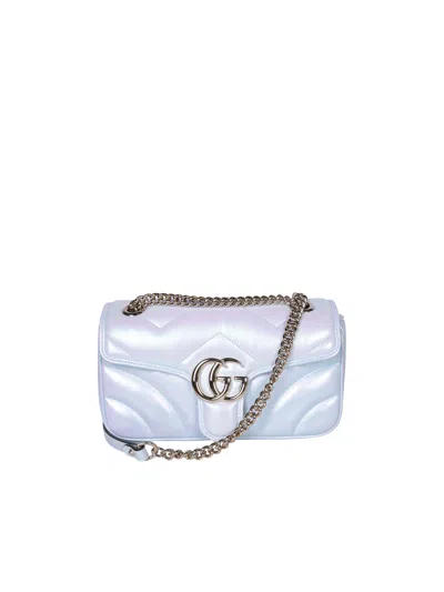 Gucci Marmont S Iridiscent Silver Bag In Metallic
