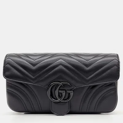 Pre-owned Gucci Marmont Shoulder Bag (734814) In Black