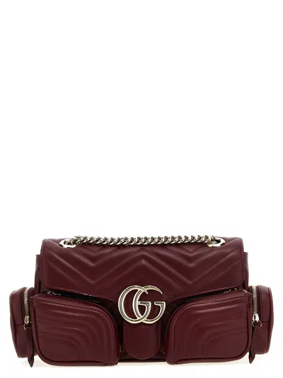 Gucci Marmont Small Shoulder Bag In Bordeaux