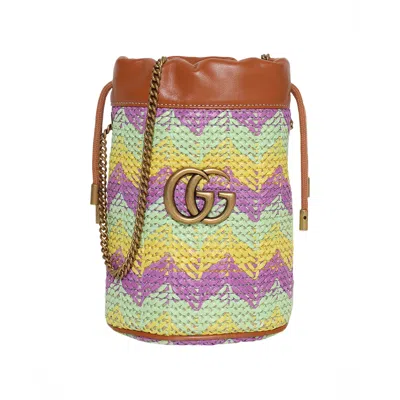 Pre-owned Gucci Marmont Super Mini Bucket Bag 'multicolor' | Multi-color | Women's Size Onesize