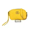 GUCCI GUCCI MARMONT YELLOW LEATHER SHOULDER BAG (PRE-OWNED)