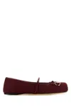 Gucci Bordeaux Ballet Shoes With Horsebit And Bow Detail On The Front In Canvas Woman In Burgundy