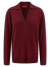 Gucci Women Ultrafine Wool Polo Shirt In Maroon