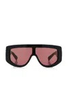Gucci Mask-frame Acetate Sunglasses In Black