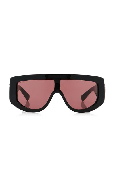 GUCCI GUCCI MASK-FRAME ACETATE SUNGLASSES