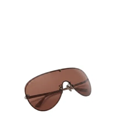 Gucci Mask Frame Sunglasses In Brown