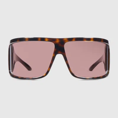 Gucci Mask Frame Sunglasses In Brown