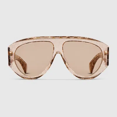 Gucci Mask Frame Sunglasses In Orange