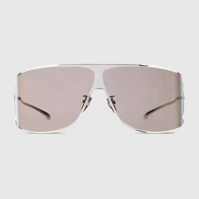 Gucci Mask Frame Sunglasses In Silver