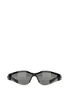 Gucci Curved Temple Wraparound Sunglasses In Black