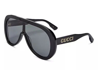 Pre-owned Gucci Mask Sunglasses In Black/gold (gg1370s 001)