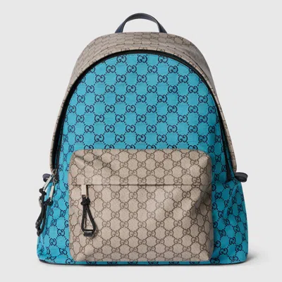 Gucci Match Medium Gg Backpack In Blue