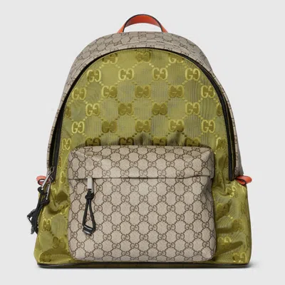 Gucci Match Medium Gg Backpack In Green