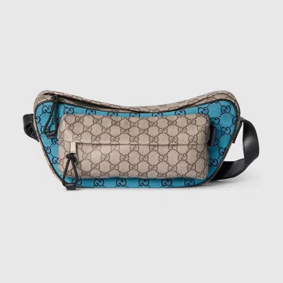 Gucci Match Medium Gg Crossbody Bag In Blue