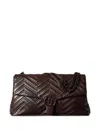 Gucci Chocolate Leather Maxi Gg Marmont Shoulder Bag In Brown