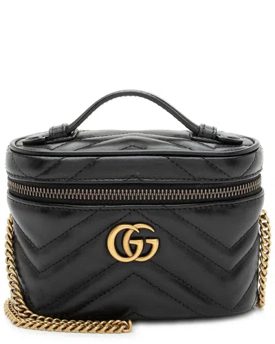 GUCCI GUCCI MATELASSÉ LEATHER GG MARMONT MINI VANITY TOP HANDLE (AUTHENTIC PRE-LOVED)