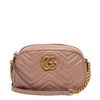 Gucci Matelassé Leather Shoulder Bag With Metal Gg Logo In Pink