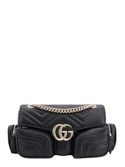 Gucci Matelassé Leather Shoulder Bag With Multipockets Detail