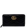 Gucci Gg Marmont Matelasse Leather Zip Around Wallet