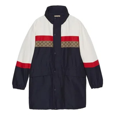 Gucci Matte Fabric Coat 'off White Dark Blue'