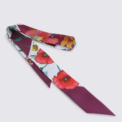 Gucci Mauve Pink Silk Scarf In Orange