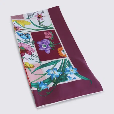 Gucci Mauve Pink Silk Scarf In Multi
