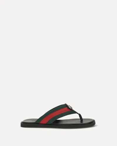 Gucci Maverik Gg Interlocking Flip-flop Sandals In Black