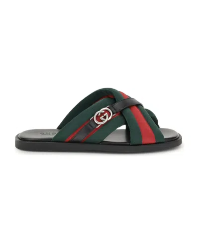 Gucci Maverik Polyamide Sandals In Multi