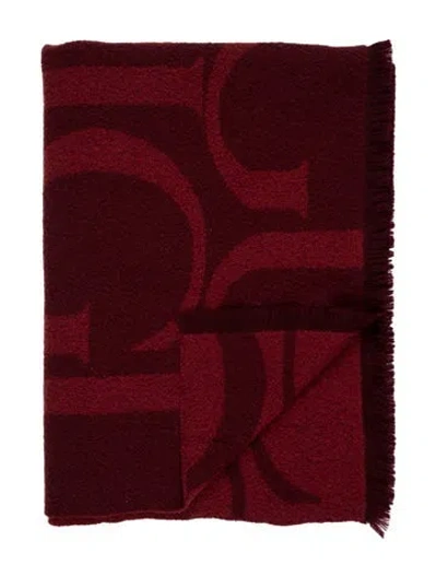 Pre-owned Gucci Max Bouclé Blanket In Burgundy