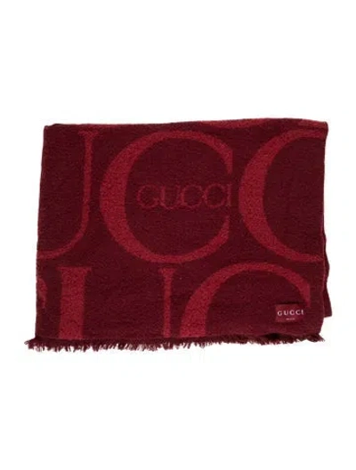 Pre-owned Gucci Max Bouclé Blanket In Red